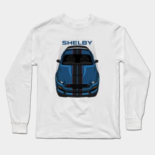 Ford Mustang Shelby GT350R 2015 - 2020 - Ford Performance Blue - Black Stripes Long Sleeve T-Shirt